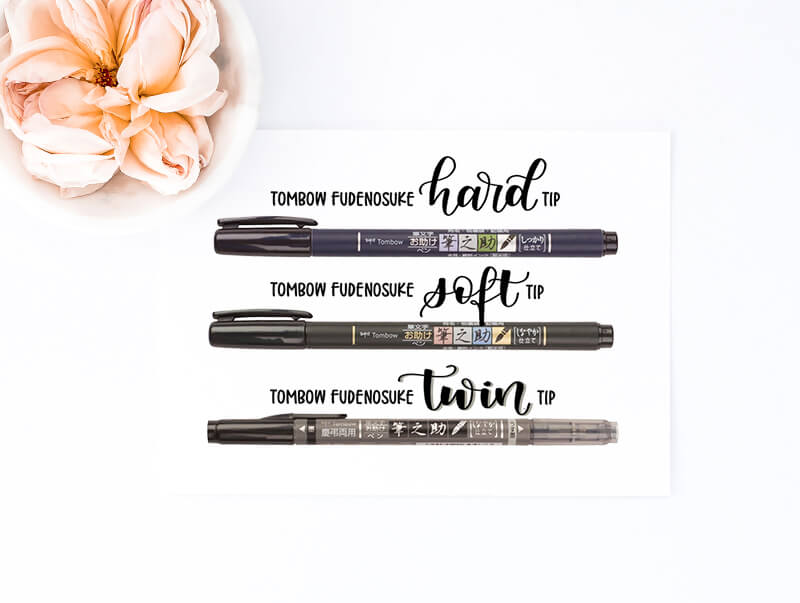 Tombow Fudenosuke Brush Calligraphy Pen_Soft & Hard & Twin Tips_Value set