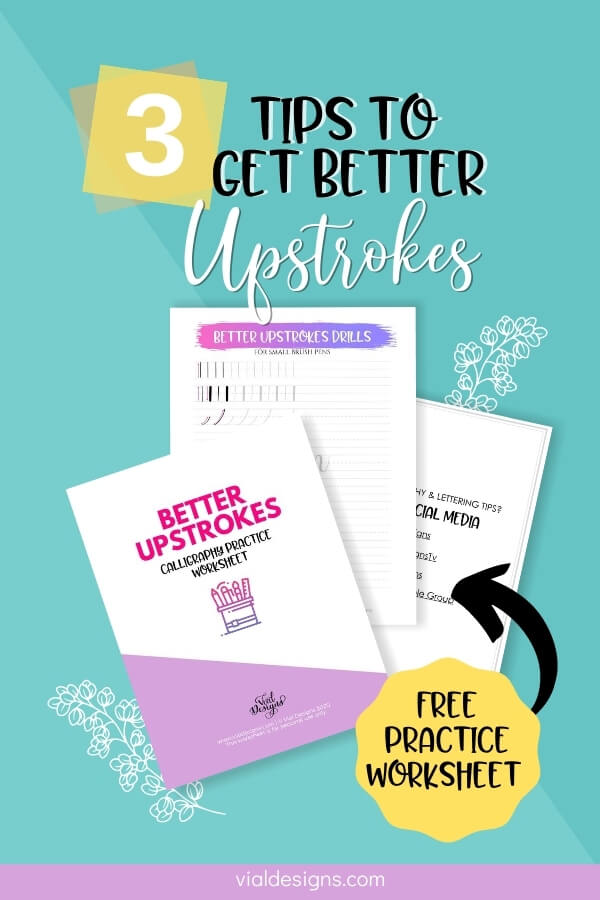3 tips to get better calligraphy Upstrokes Free Worksheet_Pinterest