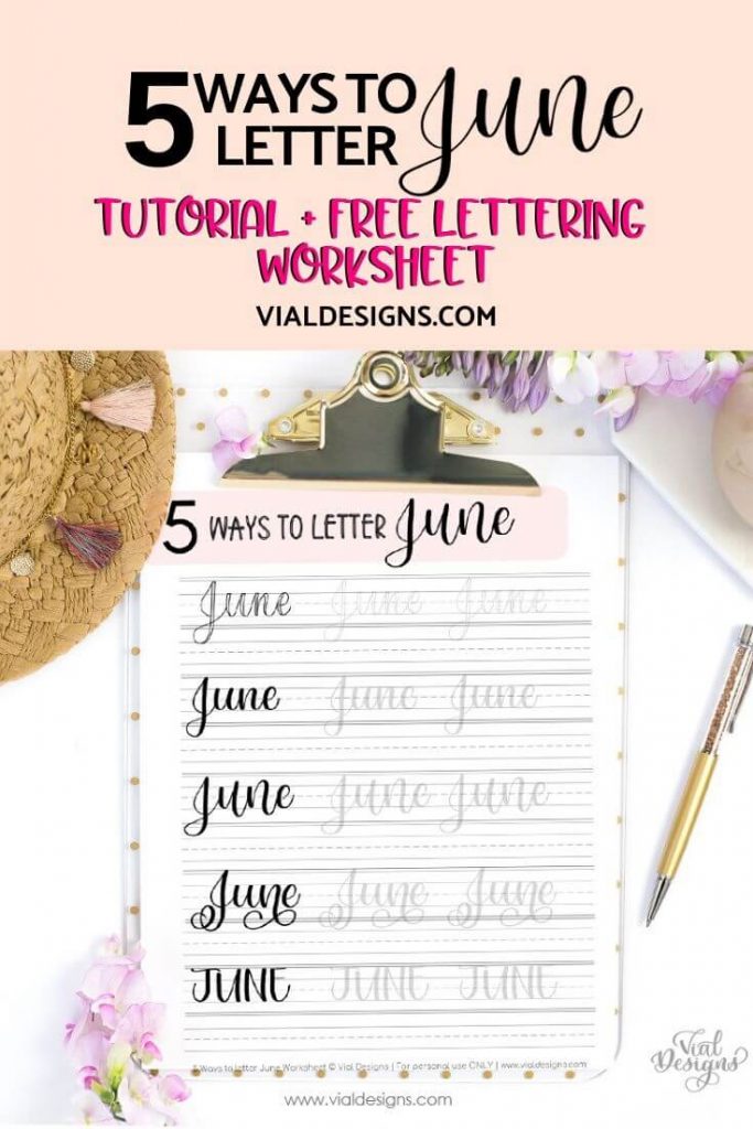 5 Ways to Letter June Free Worksheet by Vial Designs