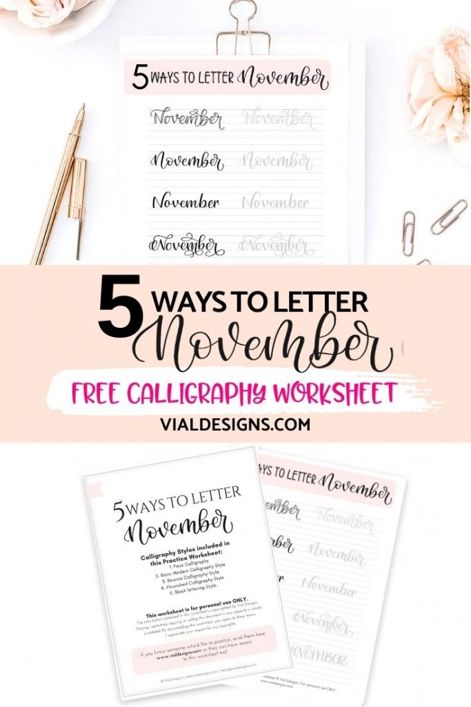 5 Ways to Letter November by Vial Designs