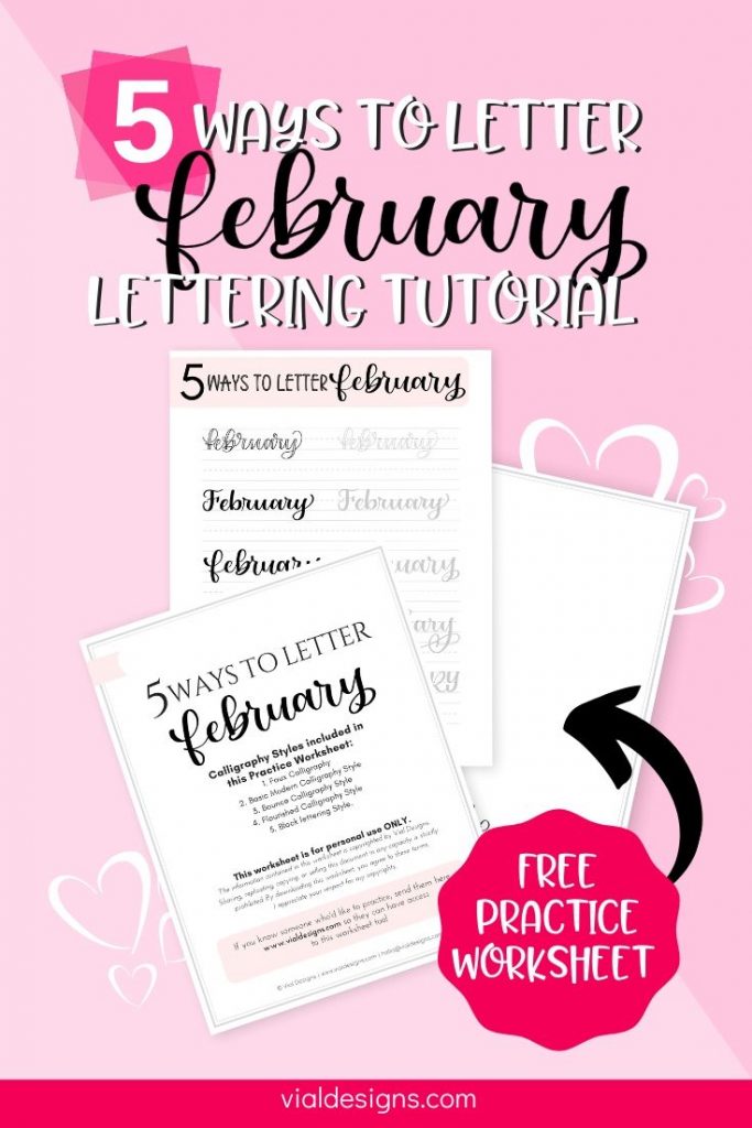 5 Ways to letter February Lettering Tutorial Pinterest Graphic 