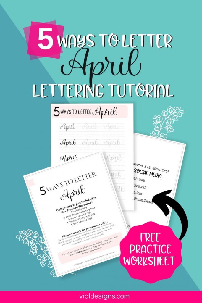 5 ways to letter April_ Bujo lettering ideas