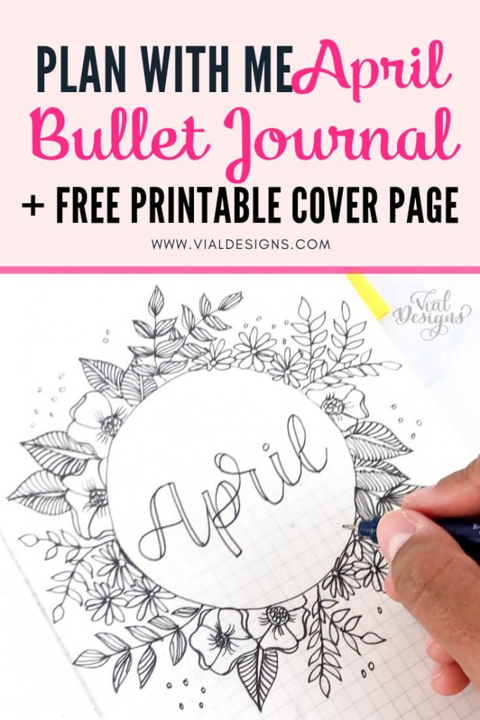 FREE April Calendar Printable - April Bullet Journal Calendar