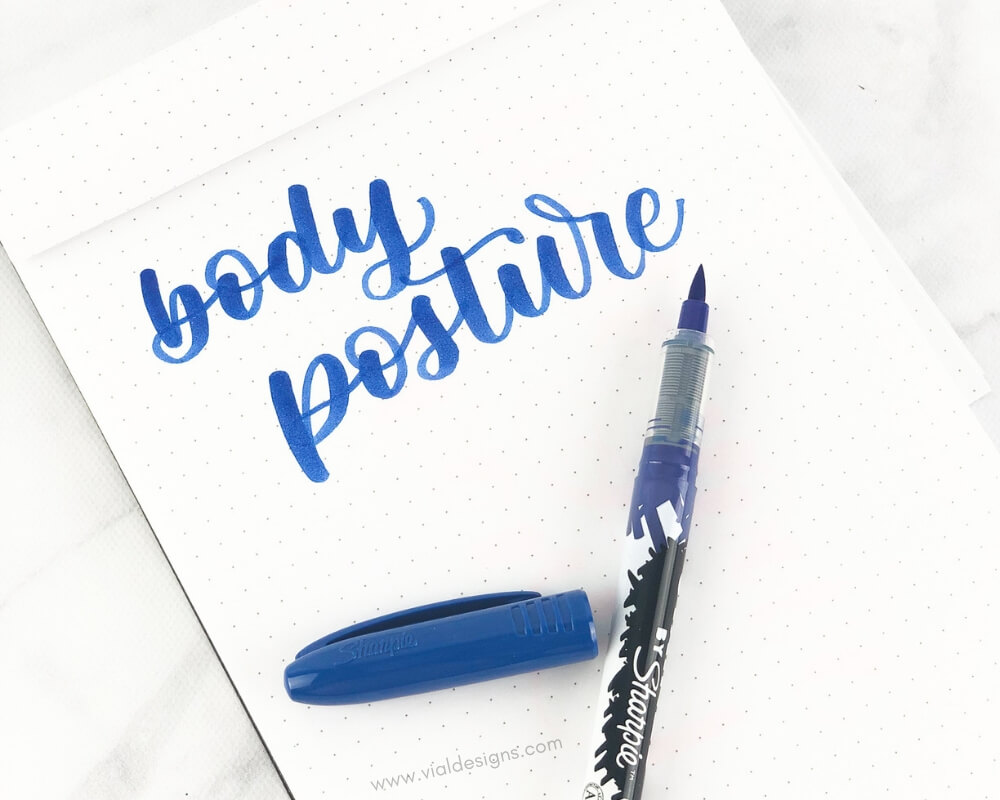 Calligraphy Practice Tip 5_Body Posture written in calligraphy by VIal Designs
