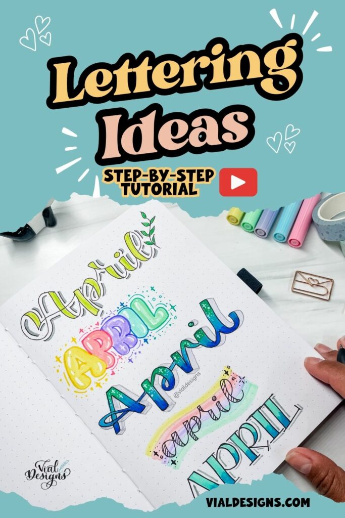 Creative lettering ideas for april bullet journal