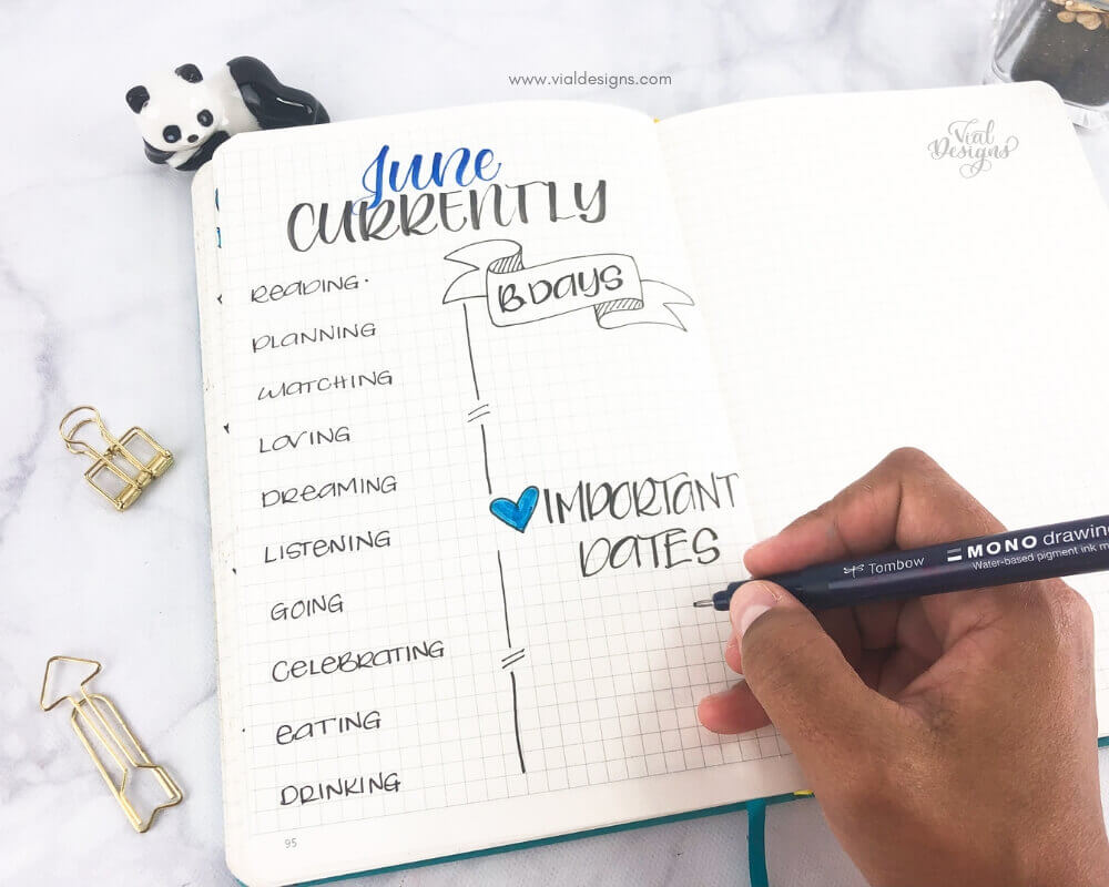 Currently Loving in June_Bullet Journal Set up Plane with me by Vial Designs