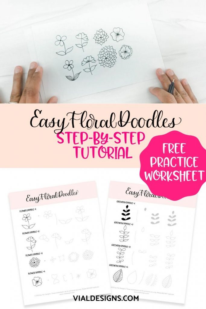 Easy Floral Doodles Step-by-Step Tutorial + Free Practice Worksheet