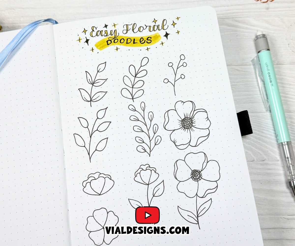 10 Super Easy Floral Doodles Anyone Can Draw