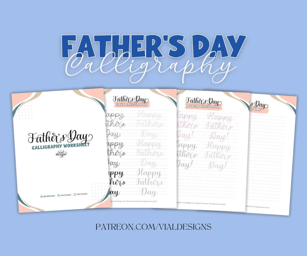 Father's Day Calligraphy Worksheet