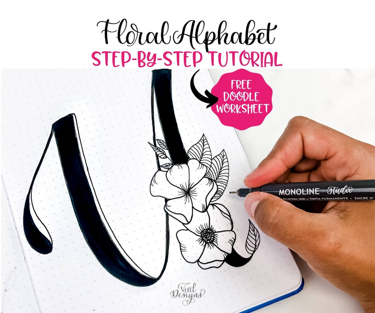 Floral Alphabet Hand Lettering Step-by-step Tutorial