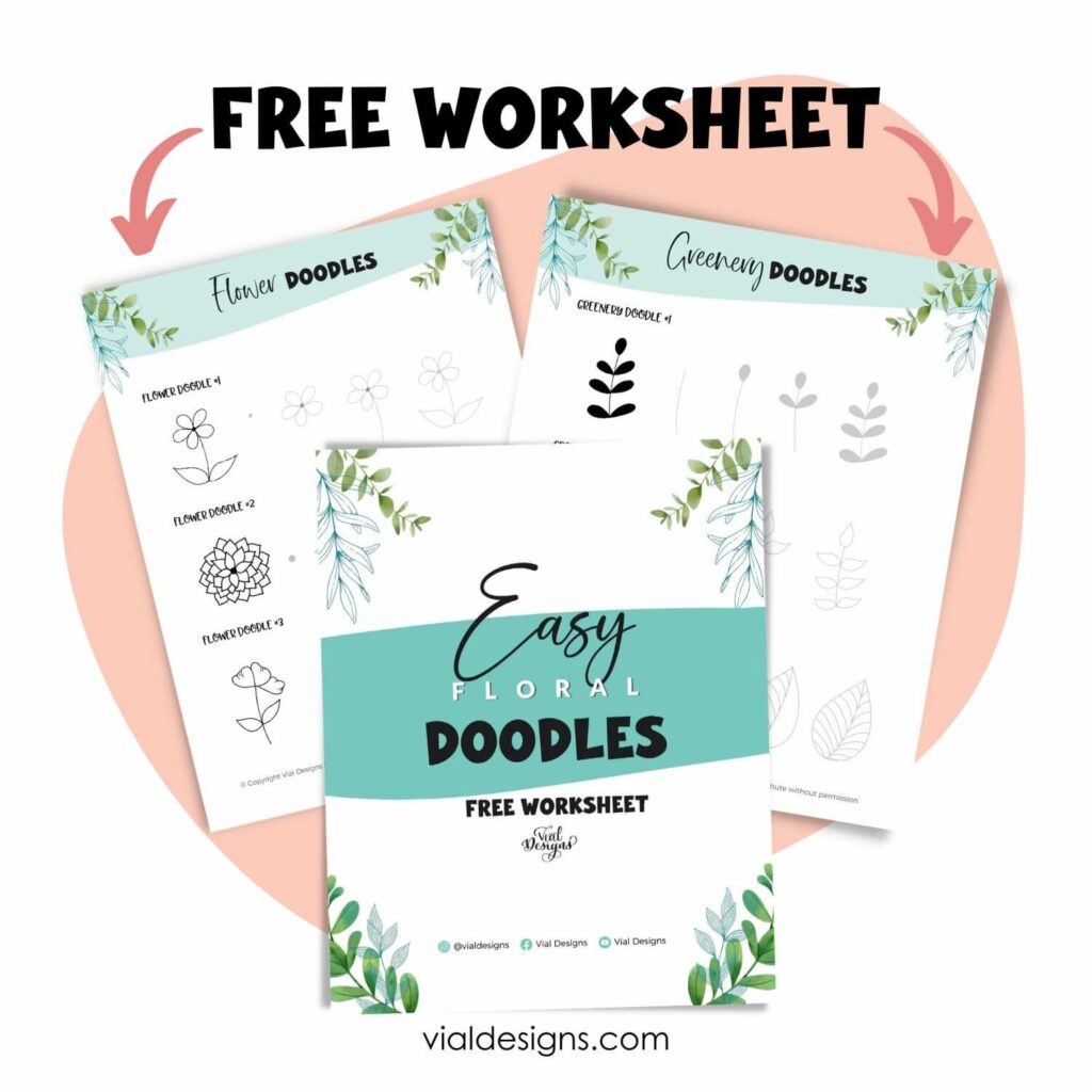 Floral Doodle Free Worksheet