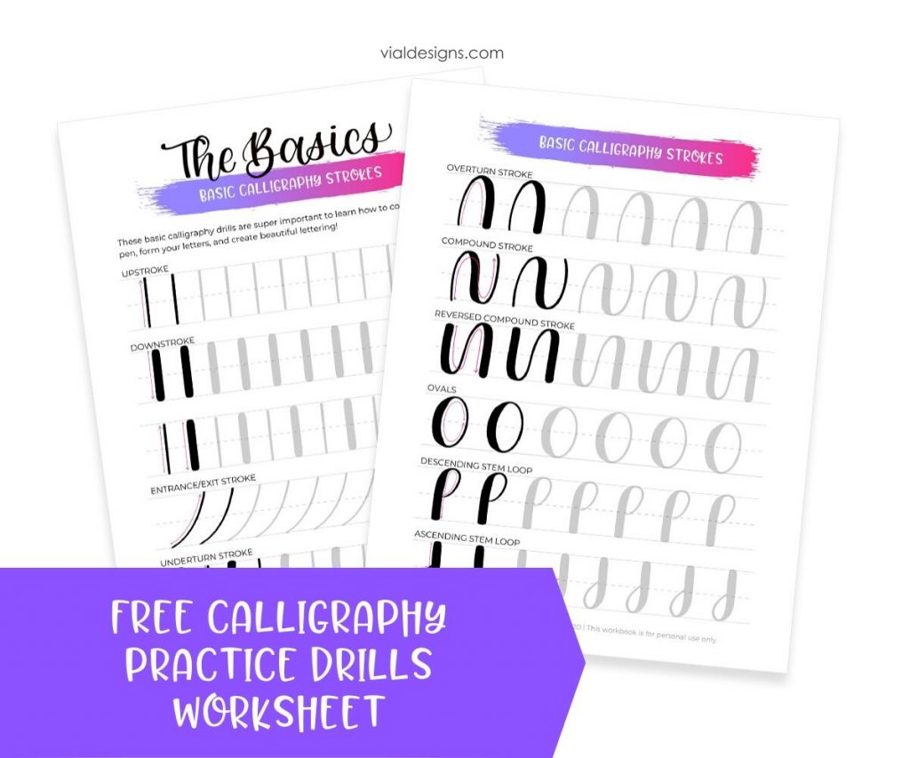 Free Calligraphy Practice Drills Worksheets