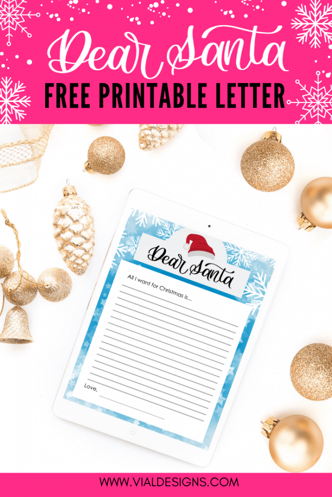 Dear Santa Letter Free Printable by Vial Designs | Free Christmas Printable | Christmas Printable Ideas