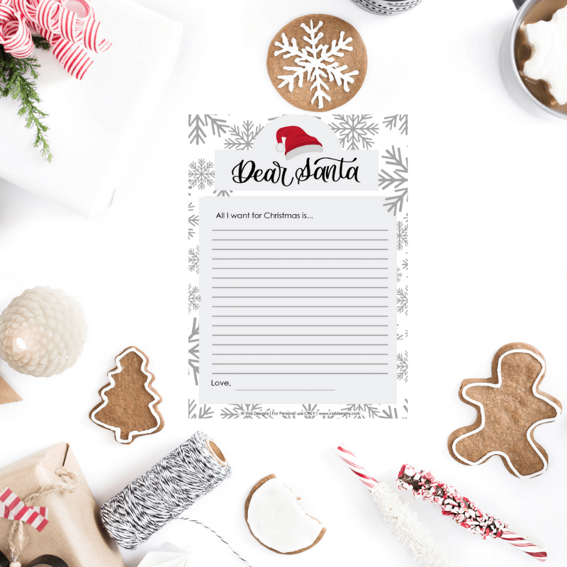 Free Printable Dear Santa Letter_Vial Designs | Free Christmas Printable | Free Printable