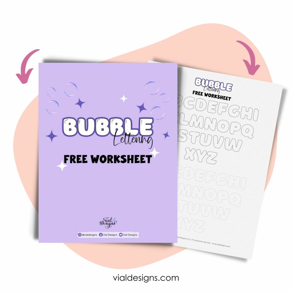 Free bubble lettering worksheet picture
