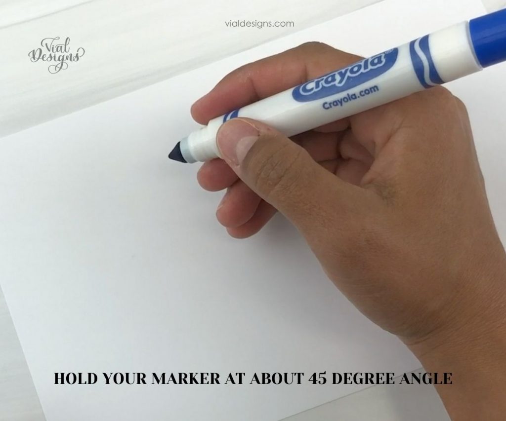 How to hold the pen correctly to create calligraphy with crayola markers
