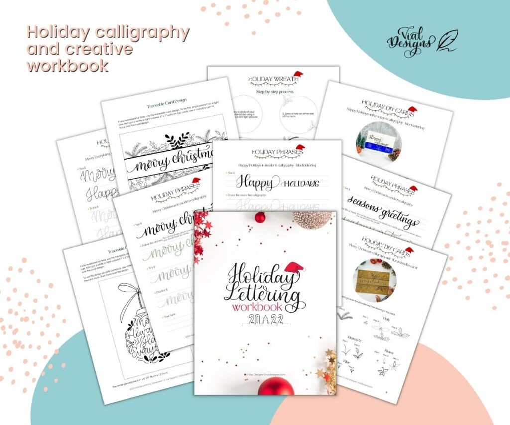 Holiday Lettering Workbook 2022-Shopify Workbook Picture