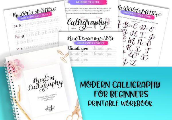Modern Calligraphy Workbook for Beginners by Vial Designs