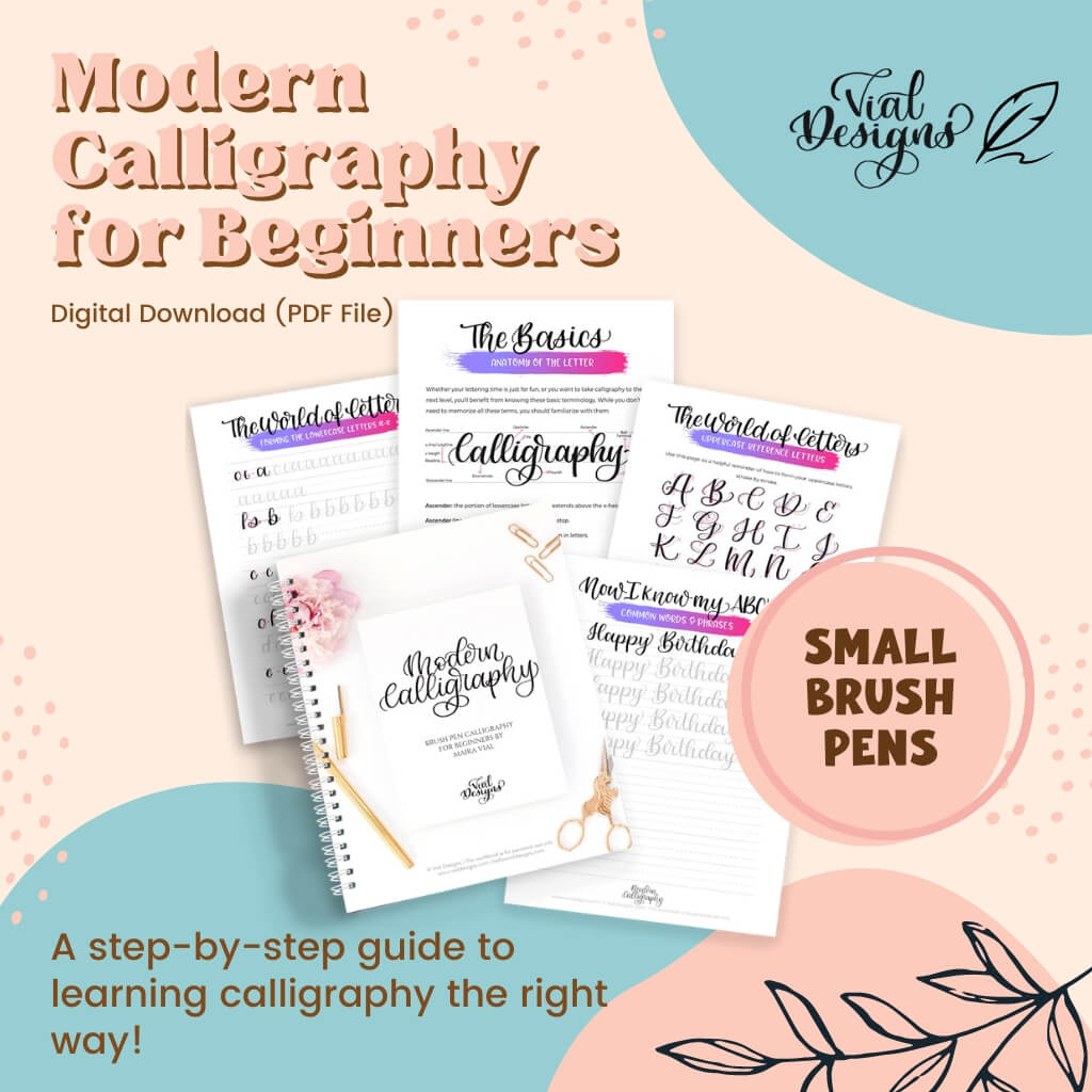 Modern Calligraphy for Beginners Small brush pens workbook
