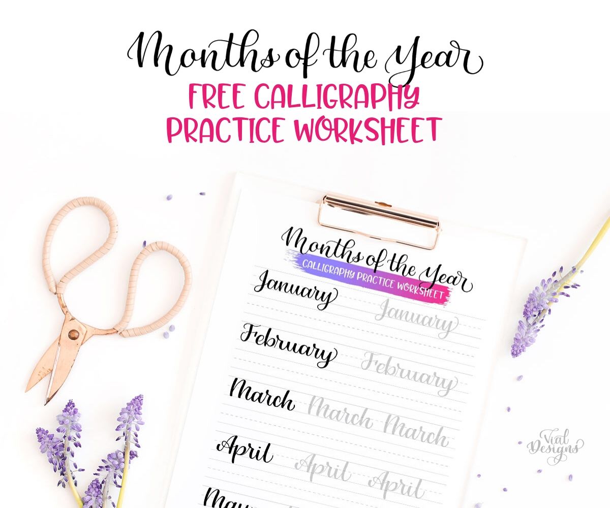 Free  Months Of The Year Calligraphy Worksheet