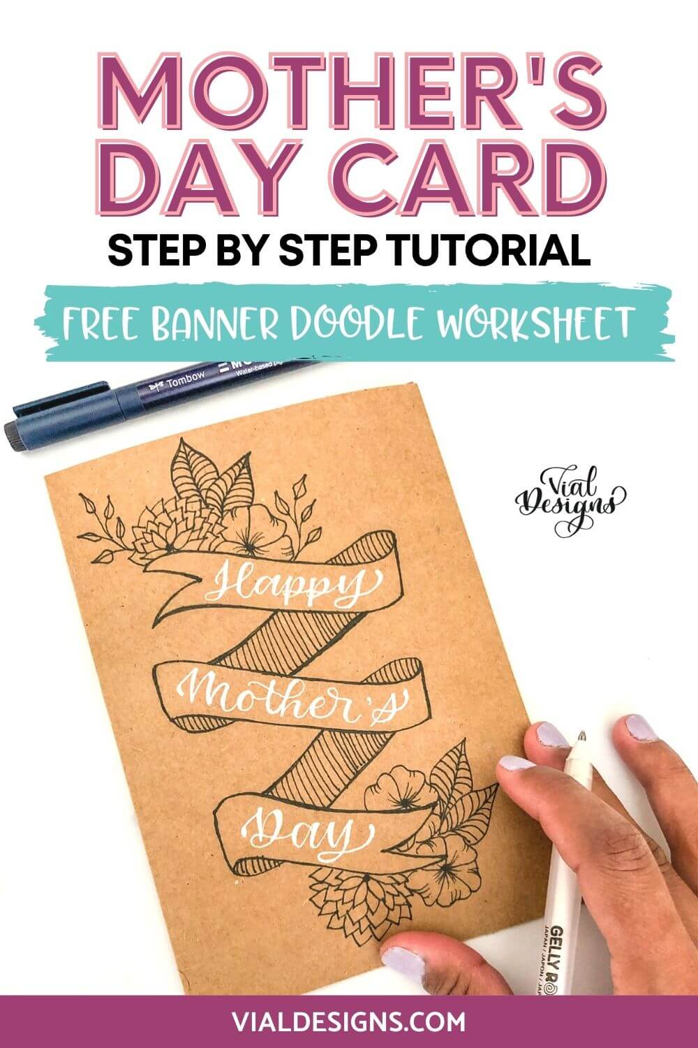 Mother's Day Card Step by Step tutorial by Vial Designs
