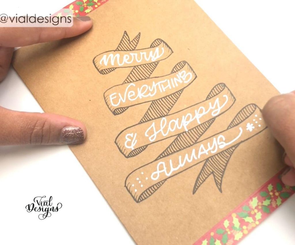 Learn how to make beautiful and easy Christmas calligraphy DIY