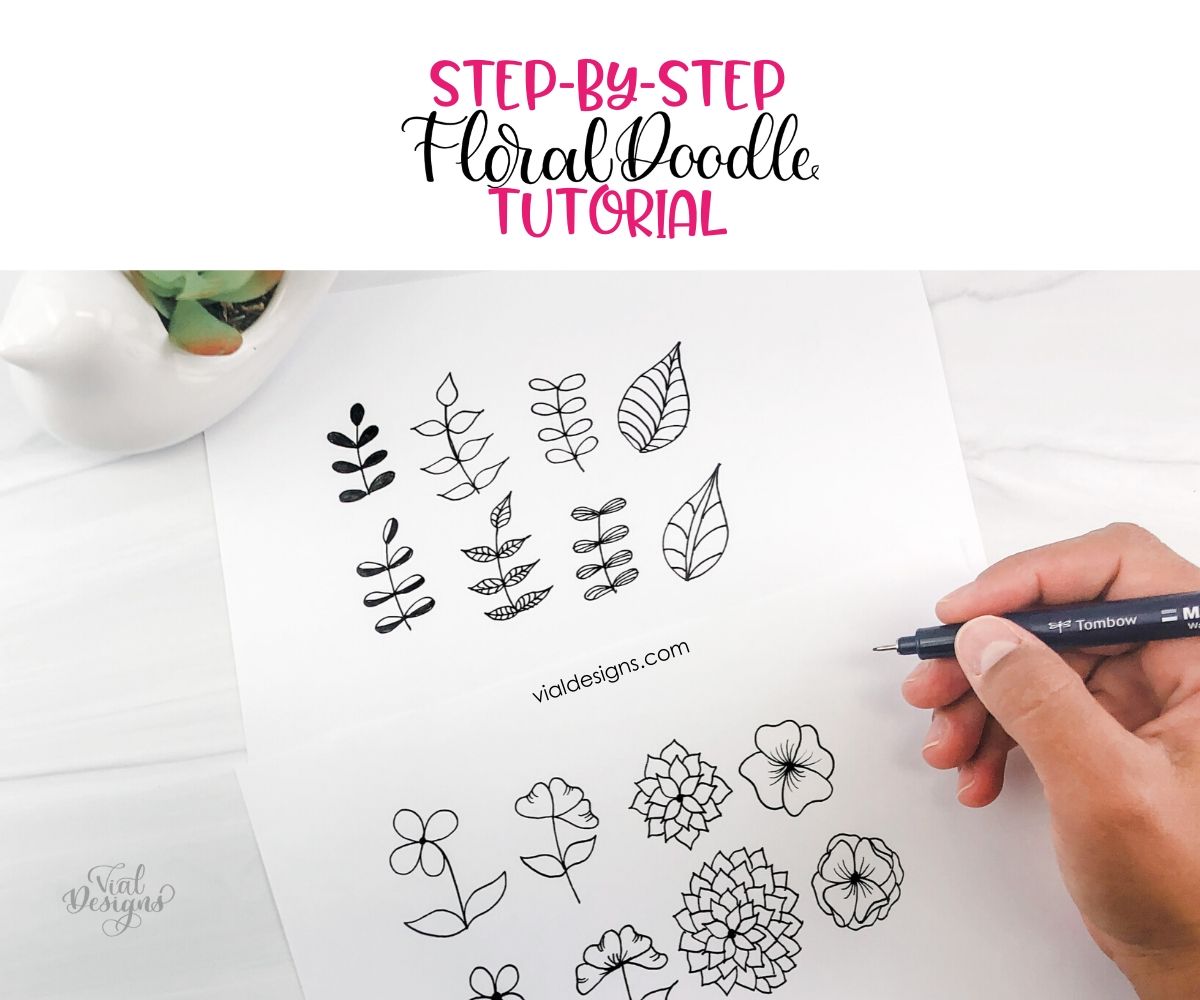 16 Simple Floral Doodles Step-by-step Tutorial