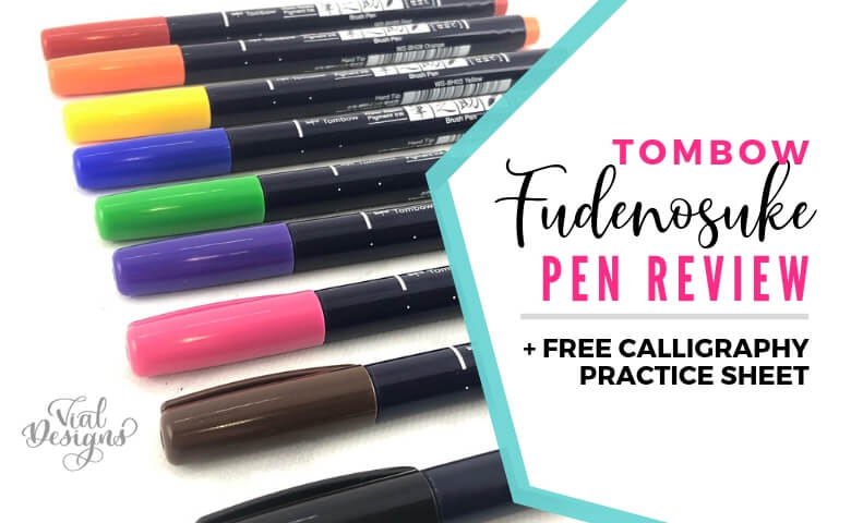 Tombow Fudenosuke Colors, Pen Review & Free Worksheet