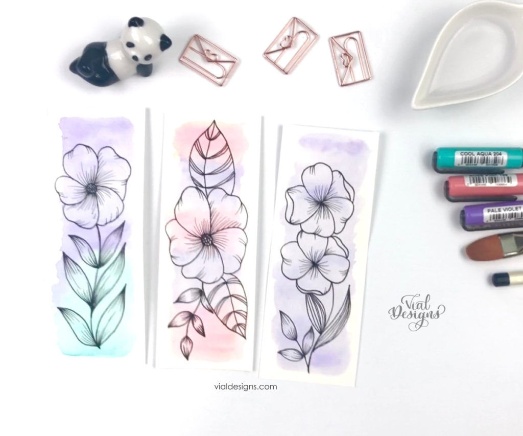 Watercolor-bookmark-floral-doodle-designs