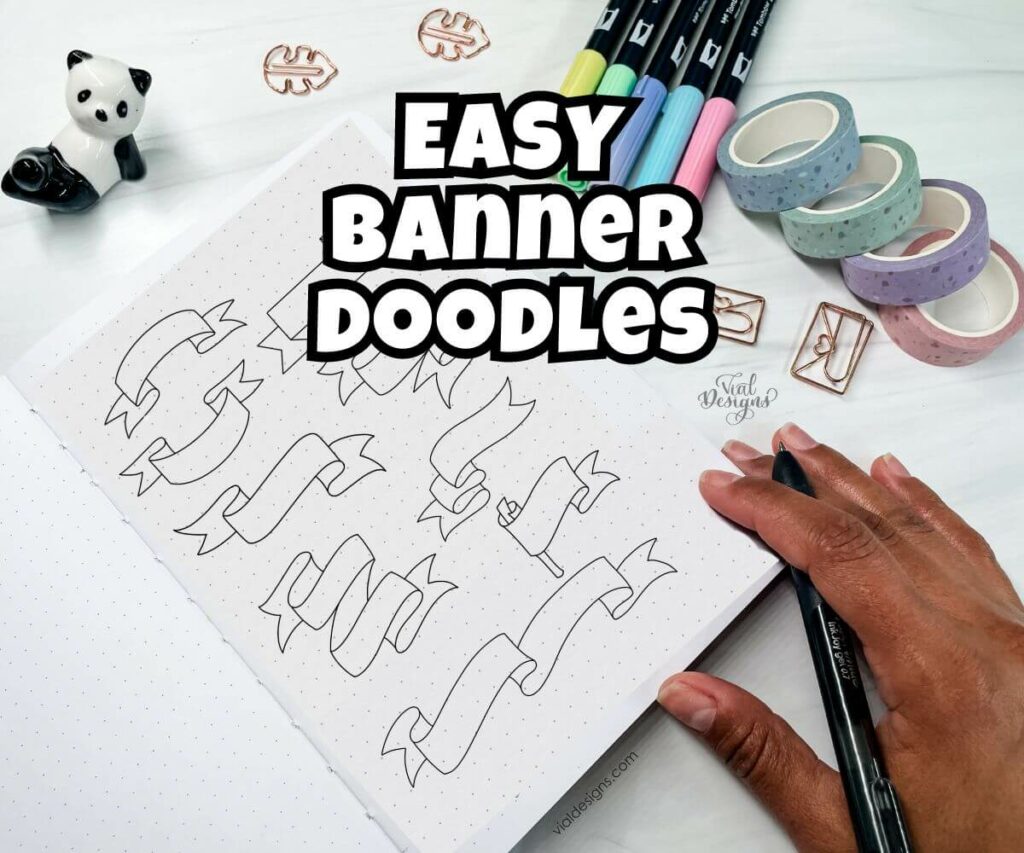 how to draw EASY banner doodles