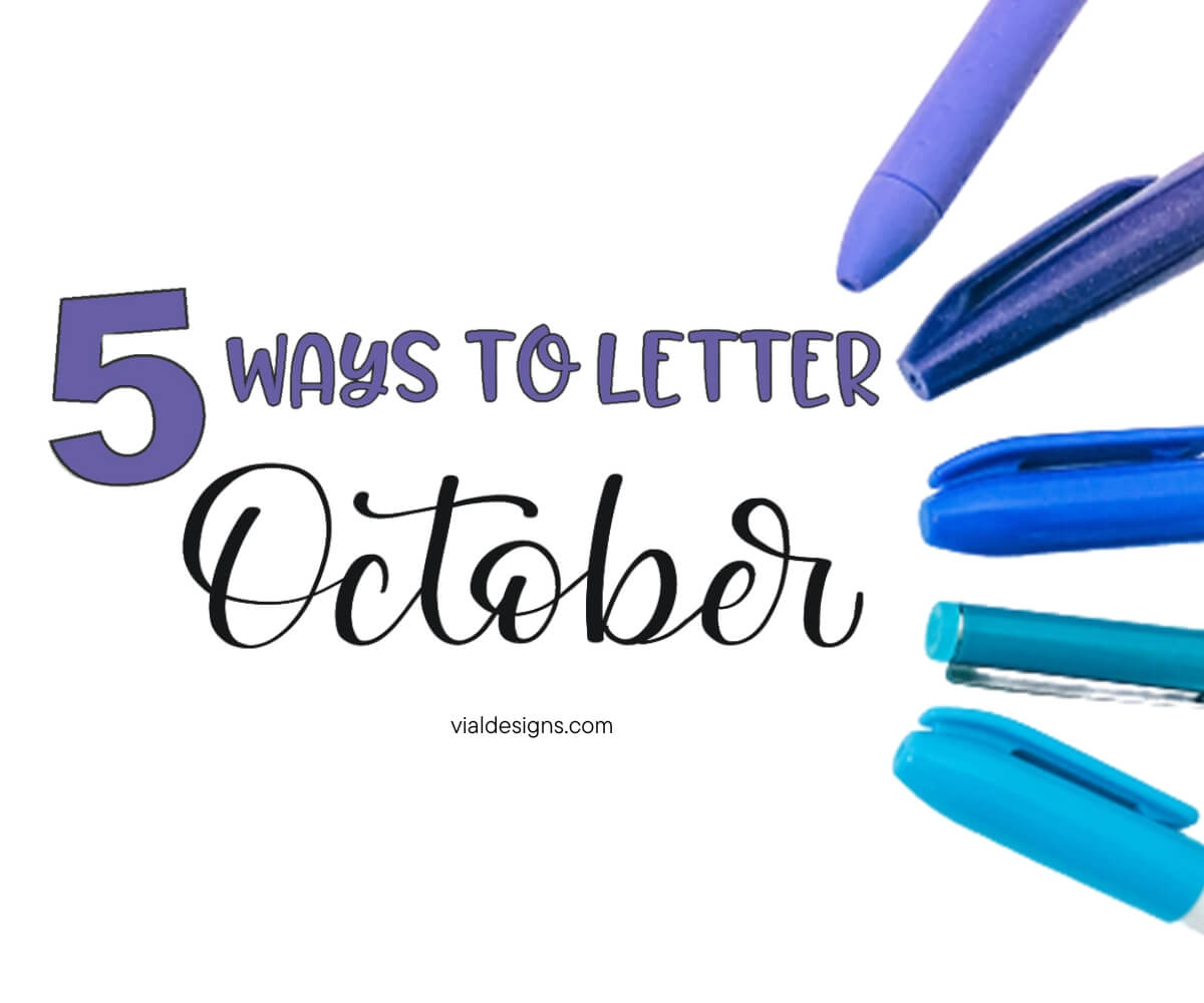 October lettering idea with writech brush pens!💜#lettering #lettering