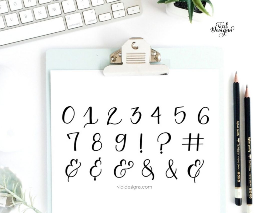 Faux Calligraphy Tutorial: Numbers + Free Practice Sheet